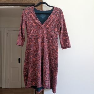 Patagonia dress floral pink + blue size M